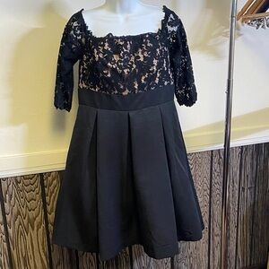 Eliza J Black Lace Dress with Nude Lining